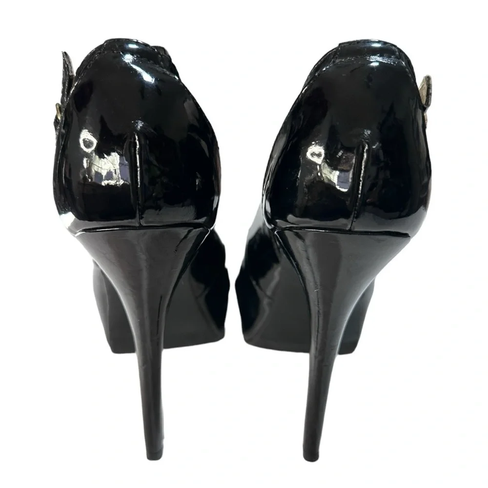 Material Girl Black Patent Stiletto High Heels Size 9